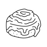 cinnamon bun food meal line icon vector illustration