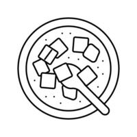 miso soup japanese food line icon vector illustration