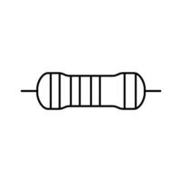 carbón película resistor electrónico componente línea icono vector ilustración