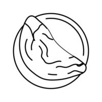 tortilla huevo línea icono vector ilustración
