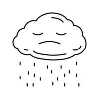 triste Tormentoso nubes estado animico línea icono vector ilustración