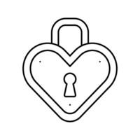 love lock line icon vector illustration