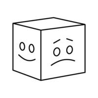 sad mood line icon vector illustration