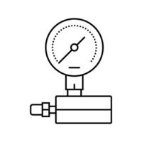 pressure gauge gas service line icon vector illustration