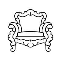 armchair luxury royal line icon vector illustration