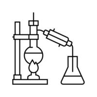 distillation apparatus engineer line icon vector illustration