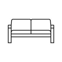 sofá minimalista elegante línea icono vector ilustración