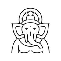 ganesha god om line icon vector illustration