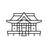 shinto shrine building shintoism line icon vector illustration