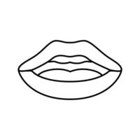 q w letter mouth animate line icon vector illustration