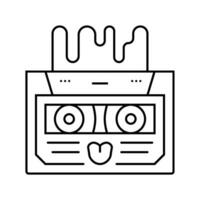 jukebox retro music line icon vector illustration