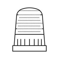 thimble embroidery hobby line icon vector illustration