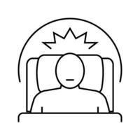 dificultad dormido enfermedad síntoma línea icono vector ilustración