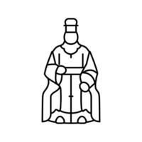 daoist deity taoism line icon vector illustration
