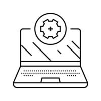 laptop maintenance repair computer line icon vector illustration