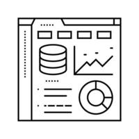 database dashboard line icon vector illustration