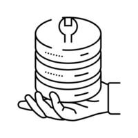 server maintenance database line icon vector illustration