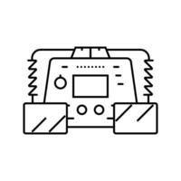 defibrillator ambulance line icon vector illustration