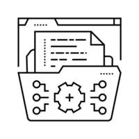 system documentation analyst line icon vector illustration