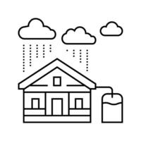 rainwater harvesting environmental line icon vector illustration