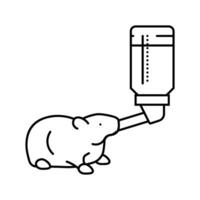 hamster drink water line icon vector illustration