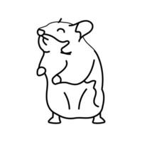 hamster standing pet line icon vector illustration