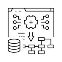 system deployment analyst line icon vector illustration