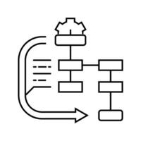 uml diagramas analista línea icono vector ilustración