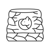 hámster casa mascota línea icono vector ilustración