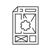 document layout technical writer line icon vector illustration