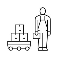 autonomous cart line icon vector illustration