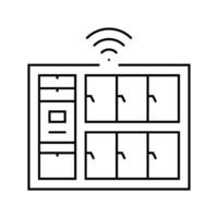 smart lockers autonomous delivery line icon vector illustration