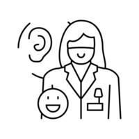 pediatric audiologist doctor line icon vector illustration