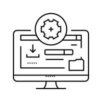 driver installation repair computer line icon vector illustration