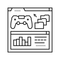 analítica juego desarrollo línea icono vector ilustración