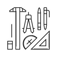 drafting tools architectural drafter line icon vector illustration