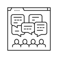 discussion forum online learning platform line icon vector illustration