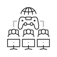 multiplayer games game development line icon vector illustration