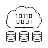 cloud computing software line icon vector illustration