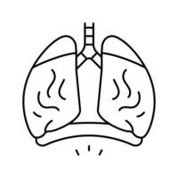 rápido respiración enfermedad síntoma línea icono vector ilustración