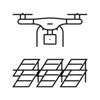 environmental survey drone line icon vector illustration