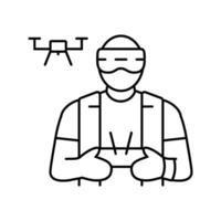 drone pilot drone line icon vector illustration