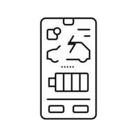 charging app electric line icon vector illustration