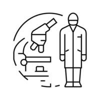 lab technician microscope line icon vector illustration