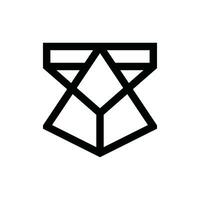 Bear Face line simple geometric modern logo design, element graphic illustration template on white background vector