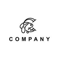 Modern Letter C Rabbit line minimalist simple design, element graphic illustration template vector