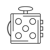 fidget cube toy line icon vector illustration