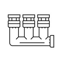 tubo tubería línea icono vector ilustración