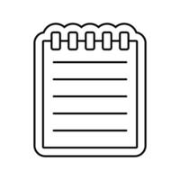 notepad download file line icon vector illustration