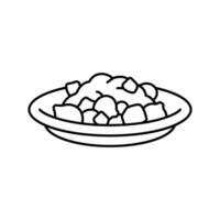 beef bourguignon french cuisine line icon vector illustration